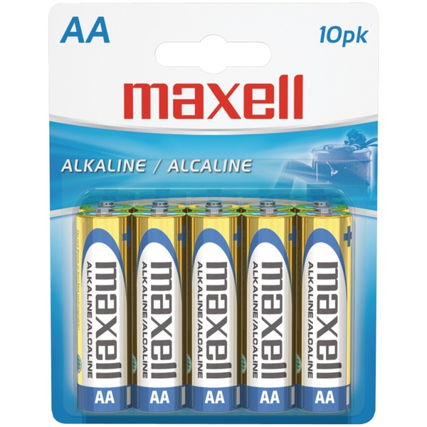 Maxell AA Alkaline Battery, 10 PK 723410 - LR610BP